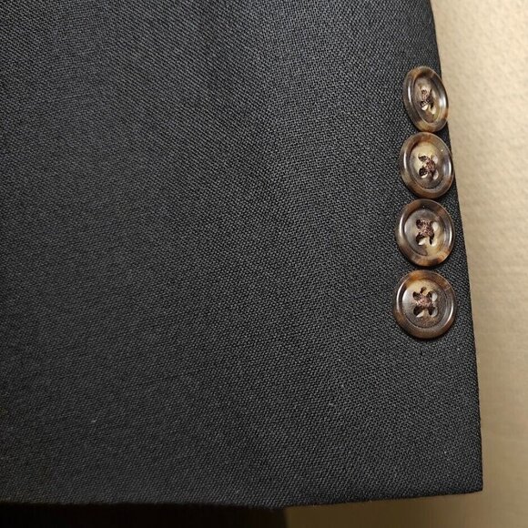 VERSINI Men’s Black Two-Button Jacket – 100% Wool, Size 44R, RN77219 - Picture 5 of 9